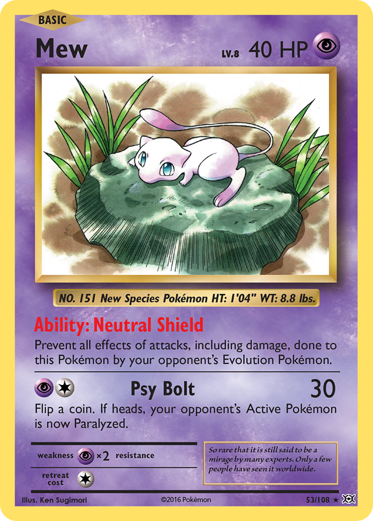 Mew (53/108) [XY: Evolutions] | Jomio and Rueliete's Cards and Comics
