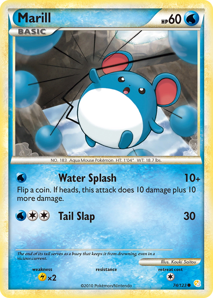 Marill (74/123) [HeartGold & SoulSilver: Base Set] | Jomio and Rueliete's Cards and Comics