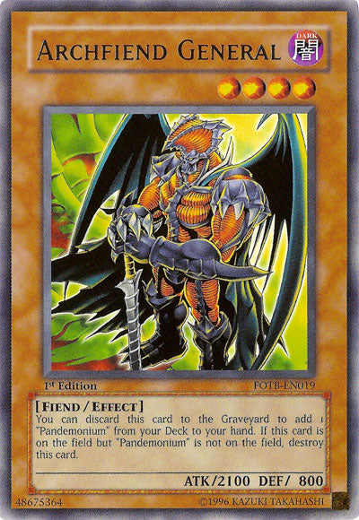 Archfiend General [FOTB-EN019] Rare | Jomio and Rueliete's Cards and Comics