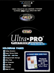 Ultra PRO: Platinum Hologram Mini 9-Pocket Pages - 3-Holes (100-Pack) | Jomio and Rueliete's Cards and Comics