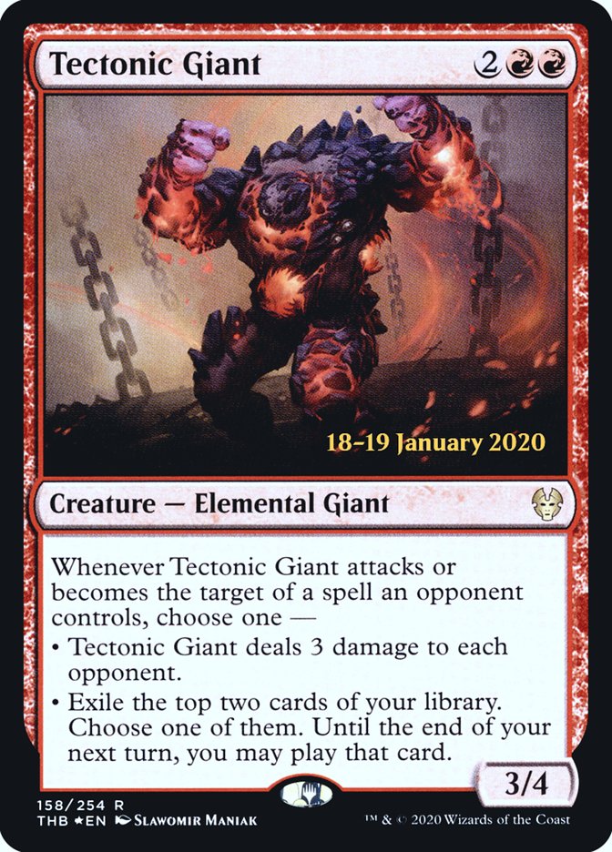 Tectonic Giant [Theros Beyond Death Prerelease Promos] | Jomio and Rueliete's Cards and Comics