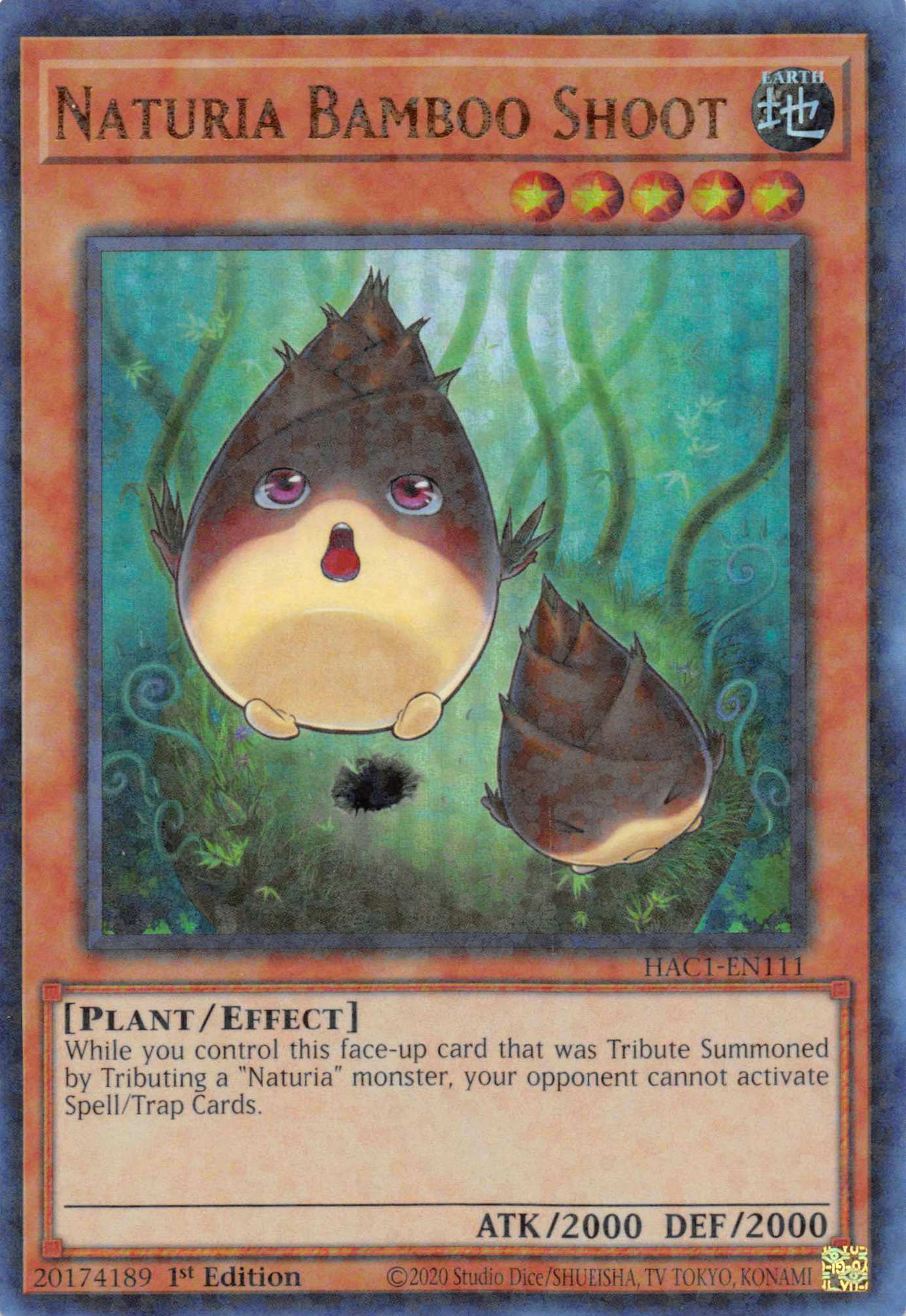 Naturia Bamboo Shoot (Duel Terminal) [HAC1-EN111] Parallel Rare | Jomio and Rueliete's Cards and Comics