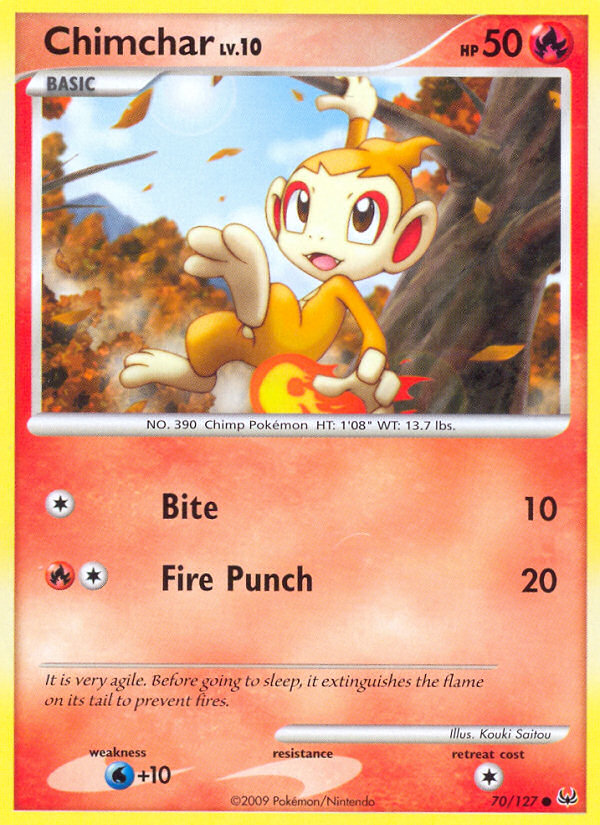 Chimchar (70/127) [Platinum: Base Set] | Jomio and Rueliete's Cards and Comics