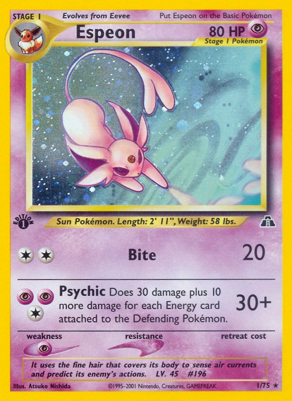 Espeon (1/75) [Neo Discovery 1st Edition] | Jomio and Rueliete's Cards and Comics