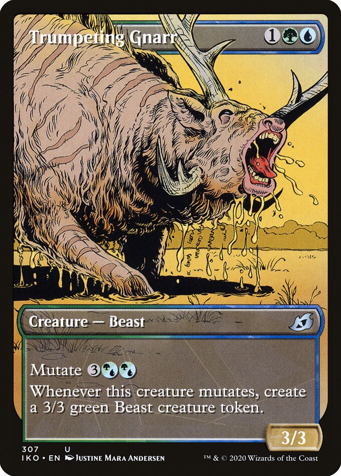 Trumpeting Gnarr (Showcase) [Ikoria: Lair of Behemoths] | Jomio and Rueliete's Cards and Comics