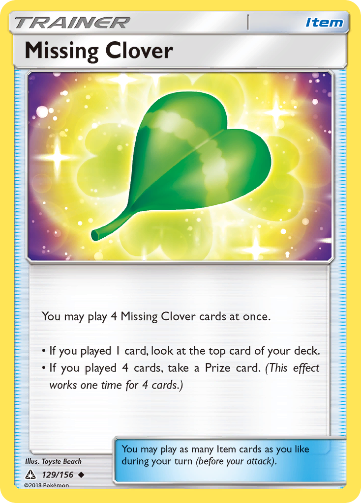 Missing Clover (129/156) [Sun & Moon: Ultra Prism] | Jomio and Rueliete's Cards and Comics