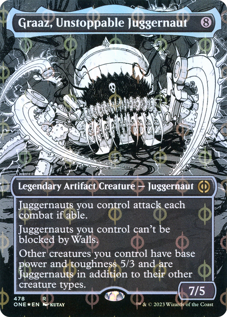 Graaz, Unstoppable Juggernaut (Borderless Manga Step-and-Compleat Foil) [Phyrexia: All Will Be One] | Jomio and Rueliete's Cards and Comics