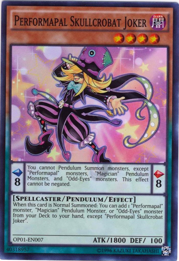 Performapal Skullcrobat Joker [OP01-EN007] Super Rare | Jomio and Rueliete's Cards and Comics