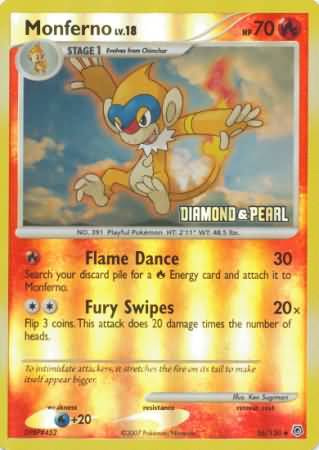 Monferno (56/130) [Burger King Promos: 2008 Collection] | Jomio and Rueliete's Cards and Comics