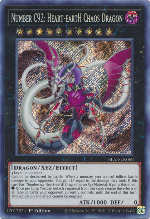 Number C92: Heart-eartH Chaos Dragon [BLAR-EN069] Secret Rare | Jomio and Rueliete's Cards and Comics
