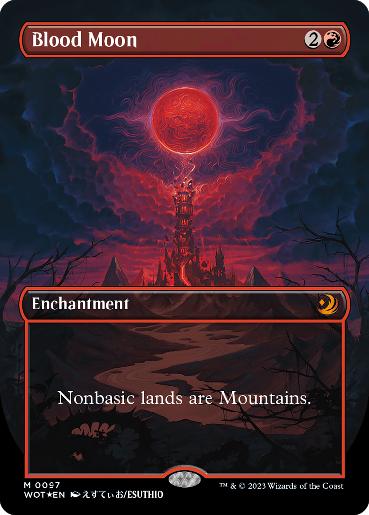 Blood Moon (Anime Borderless) (Confetti Foil) [Wilds of Eldraine: Enchanting Tales] | Jomio and Rueliete's Cards and Comics