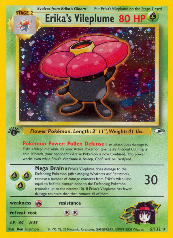 Erika's Vileplume (5/132) [Gym Heroes 1st Edition] | Jomio and Rueliete's Cards and Comics