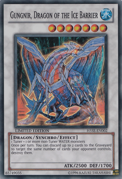 Gungnir, Dragon of the Ice Barrier [H5SE-EN002] Super Rare | Jomio and Rueliete's Cards and Comics
