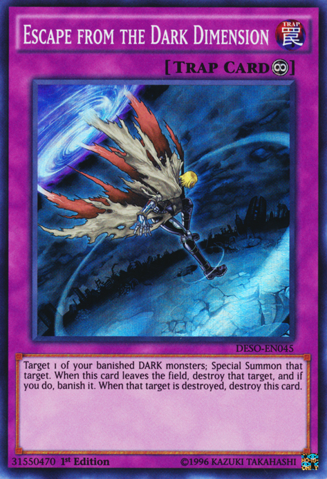 Escape from the Dark Dimension [DESO-EN045] Super Rare | Jomio and Rueliete's Cards and Comics