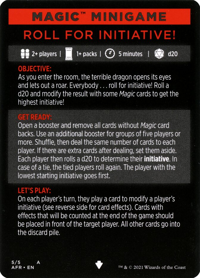 Roll for Initiative (Magic Minigame) [Dungeons & Dragons: Adventures in the Forgotten Realms Minigame] | Jomio and Rueliete's Cards and Comics