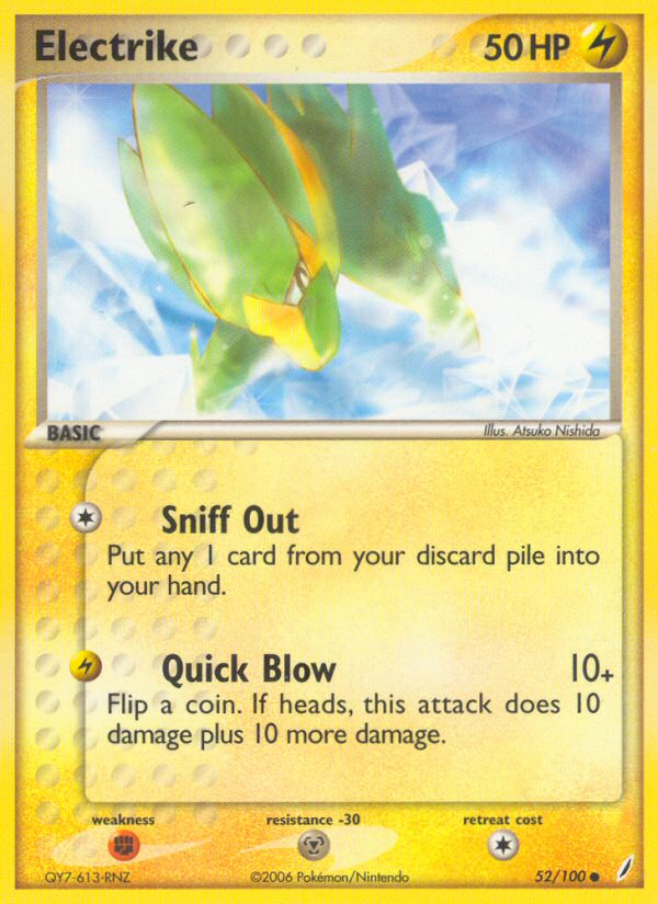 Electrike (52/100) [EX: Crystal Guardians] | Jomio and Rueliete's Cards and Comics