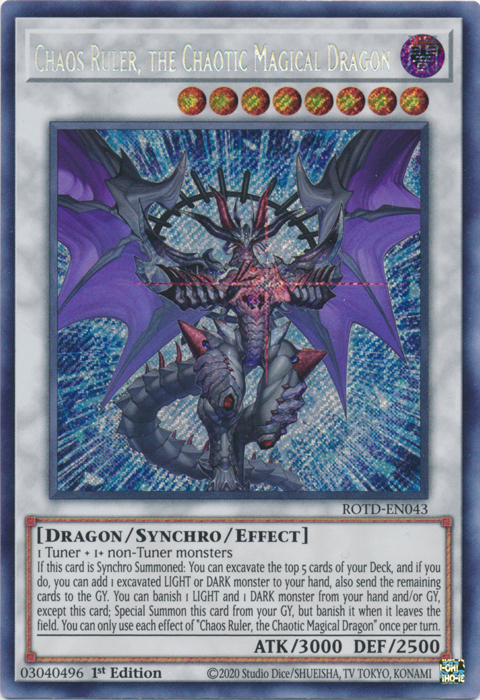 Chaos Ruler, the Chaotic Magical Dragon [ROTD-EN043] Secret Rare | Jomio and Rueliete's Cards and Comics