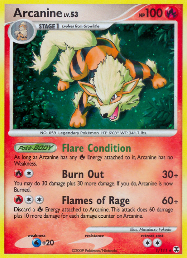 Arcanine (1/111) [Platinum: Rising Rivals] | Jomio and Rueliete's Cards and Comics