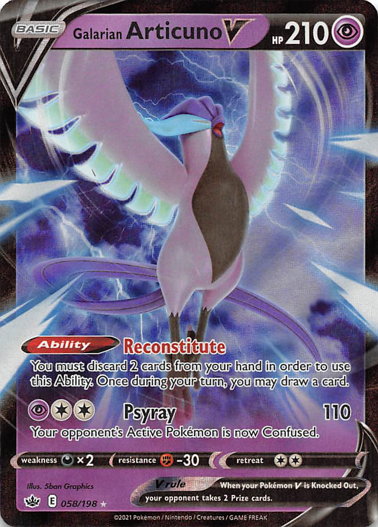 Galarian Articuno V (058/198) [Sword & Shield: Chilling Reign] | Jomio and Rueliete's Cards and Comics