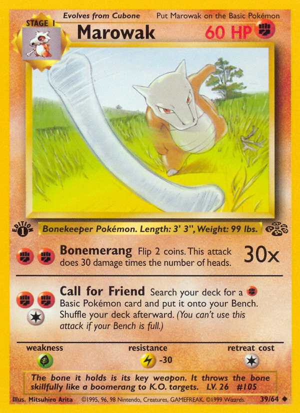 Marowak (39/64) [Jungle 1st Edition] | Jomio and Rueliete's Cards and Comics