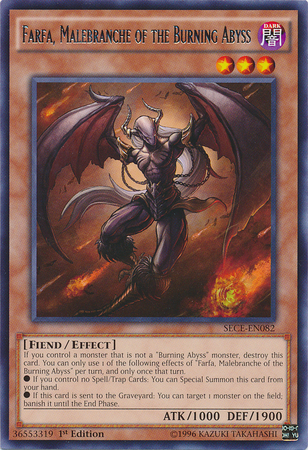 Farfa, Malebranche of the Burning Abyss [SECE-EN082] Rare | Jomio and Rueliete's Cards and Comics