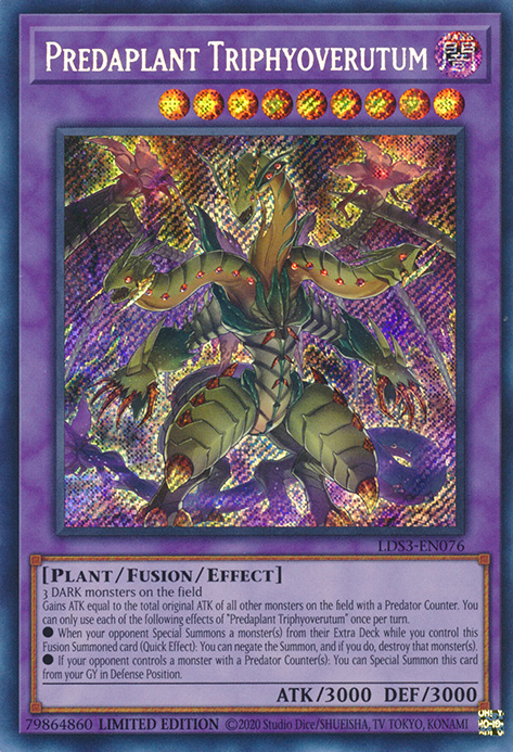 Predaplant Triphyoverutum [LDS3-EN076] Secret Rare | Jomio and Rueliete's Cards and Comics