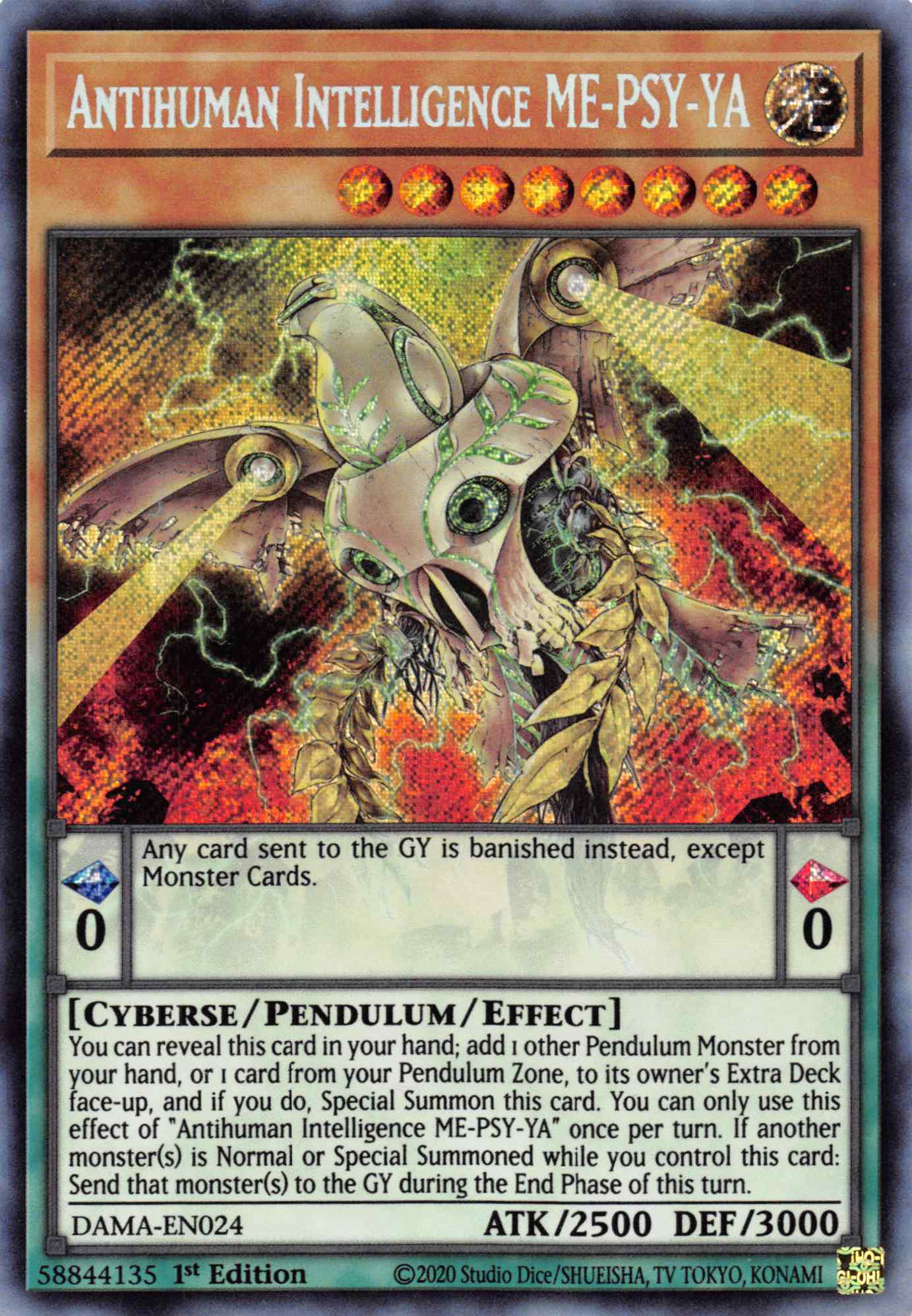 Antihuman Intelliggence ME-PSY-YA [DAMA-EN024] Secret Rare | Jomio and Rueliete's Cards and Comics