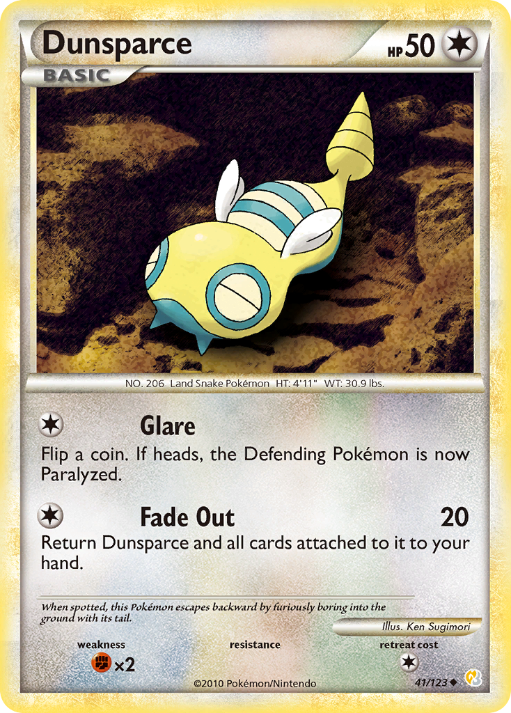 Dunsparce (41/123) [HeartGold & SoulSilver: Base Set] | Jomio and Rueliete's Cards and Comics