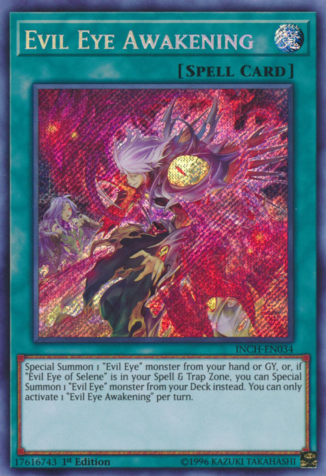 Evil Eye Awakening [INCH-EN034] Secret Rare | Jomio and Rueliete's Cards and Comics