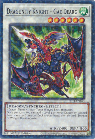 Dragunity Knight - Gae Dearg (Duel Terminal) [HAC1-EN163] Common | Jomio and Rueliete's Cards and Comics