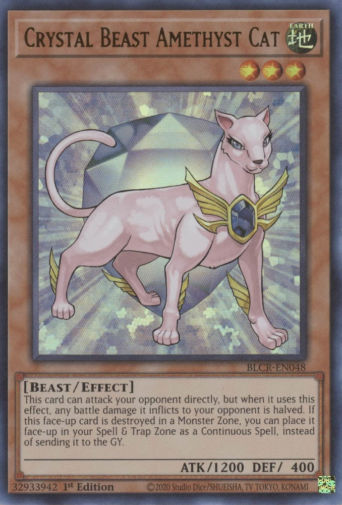 Crystal Beast Amethyst Cat [BLCR-EN048] Ultra Rare | Jomio and Rueliete's Cards and Comics