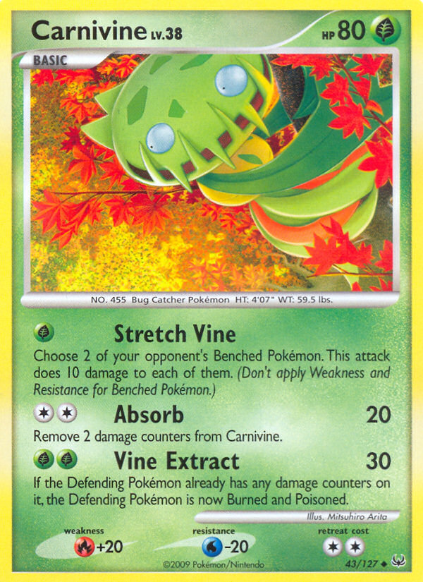 Carnivine (43/127) [Platinum: Base Set] | Jomio and Rueliete's Cards and Comics