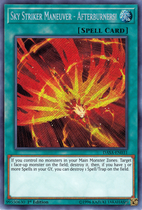Sky Striker Maneuver - Afterburners! [DASA-EN031] Secret Rare | Jomio and Rueliete's Cards and Comics