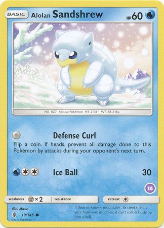 Alolan Sandshrew (19/145) (Deck Exclusive #14) [Sun & Moon: Trainer Kit - Alolan Sandslash] | Jomio and Rueliete's Cards and Comics