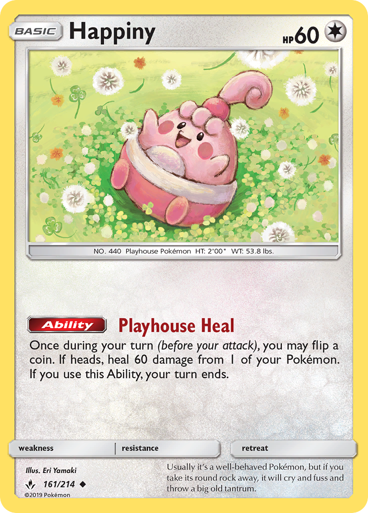 Happiny (161/214) [Sun & Moon: Unbroken Bonds] | Jomio and Rueliete's Cards and Comics