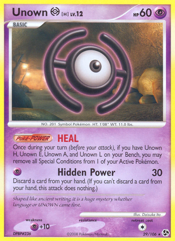 Unown H (29/106) [Diamond & Pearl: Great Encounters] | Jomio and Rueliete's Cards and Comics
