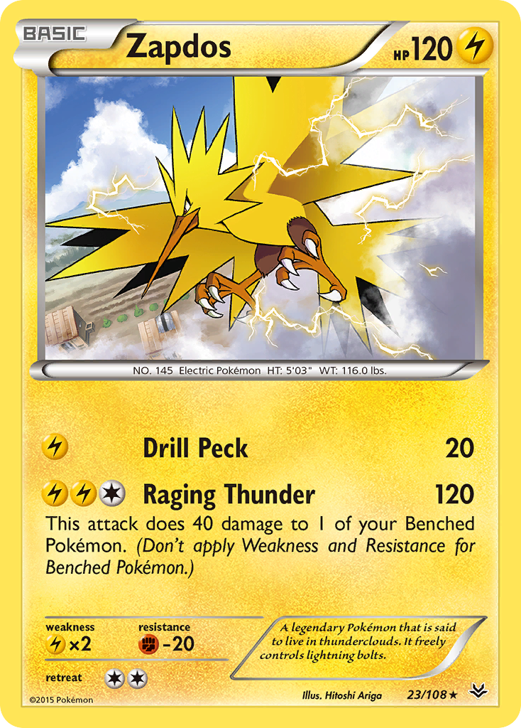 Zapdos (23/108) [XY: Roaring Skies] | Jomio and Rueliete's Cards and Comics