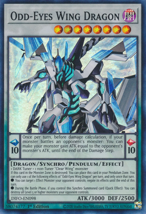 Odd-Eyes Wing Dragon [DIFO-EN098] Super Rare | Jomio and Rueliete's Cards and Comics