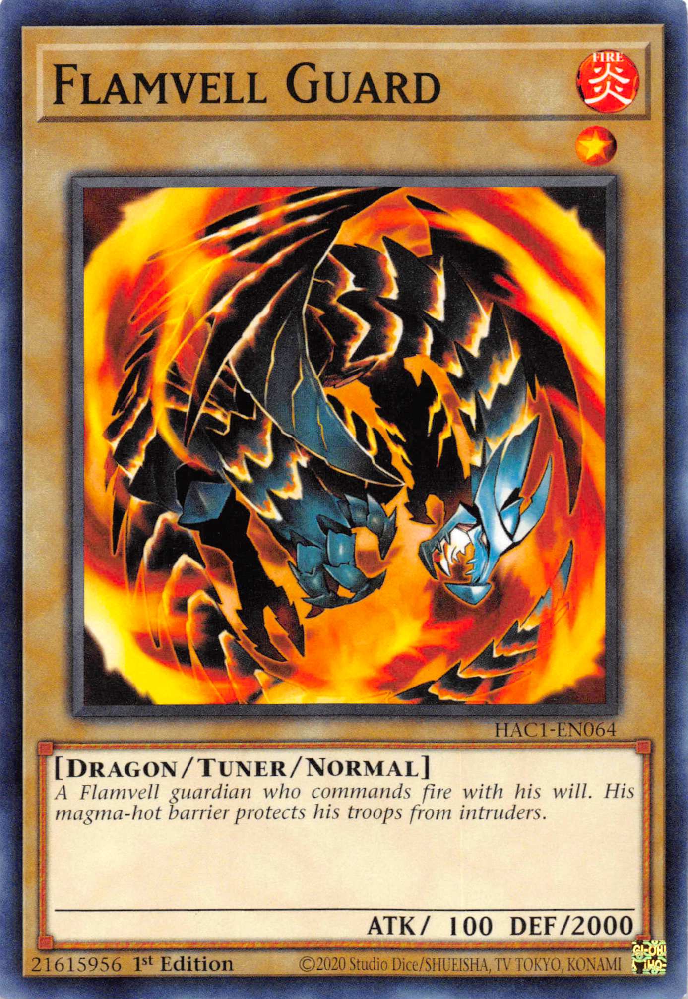 Flamvell Guard [HAC1-EN064] Common | Jomio and Rueliete's Cards and Comics