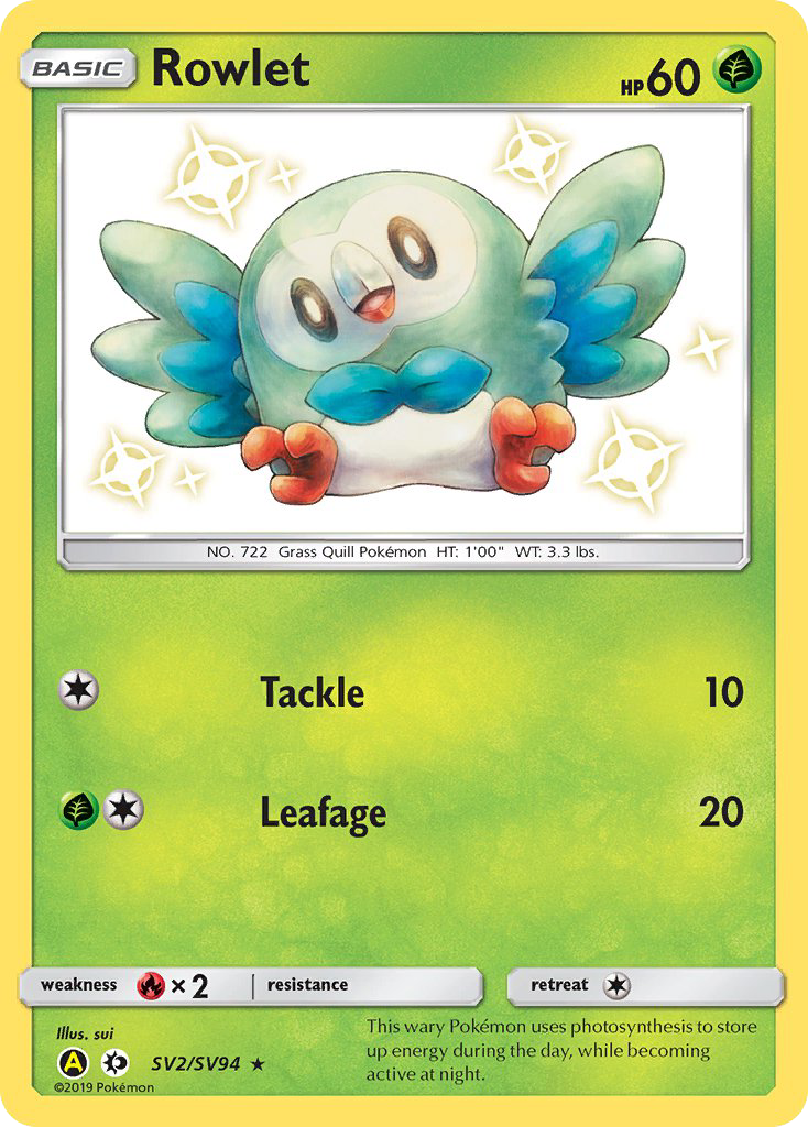Rowlet (SV2/SV94) [Sun & Moon: Hidden Fates - Shiny Vault] | Jomio and Rueliete's Cards and Comics