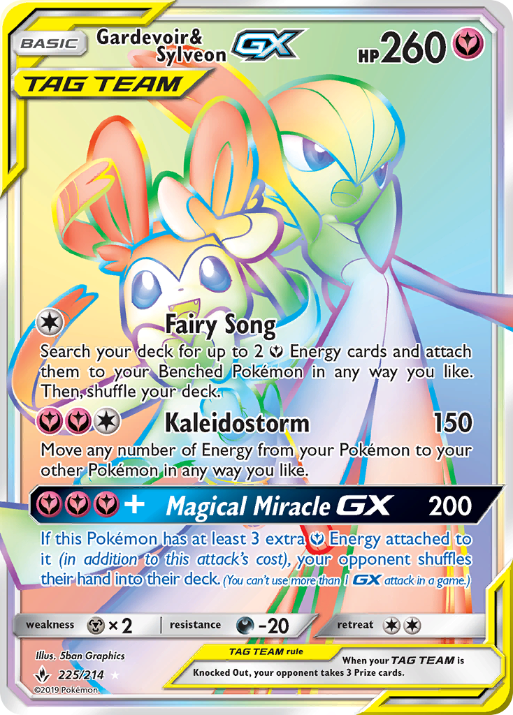 Gardevoir & Sylveon GX (225/214) [Sun & Moon: Unbroken Bonds] | Jomio and Rueliete's Cards and Comics