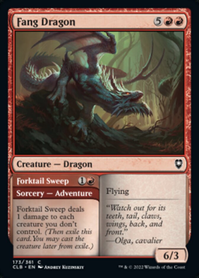 Fang Dragon // Forktail Sweep [Commander Legends: Battle for Baldur's Gate] | Jomio and Rueliete's Cards and Comics