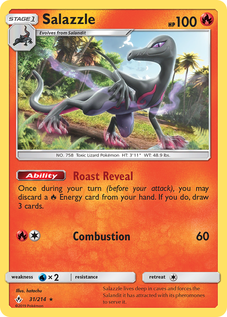 Salazzle (31/214) [Sun & Moon: Unbroken Bonds] | Jomio and Rueliete's Cards and Comics