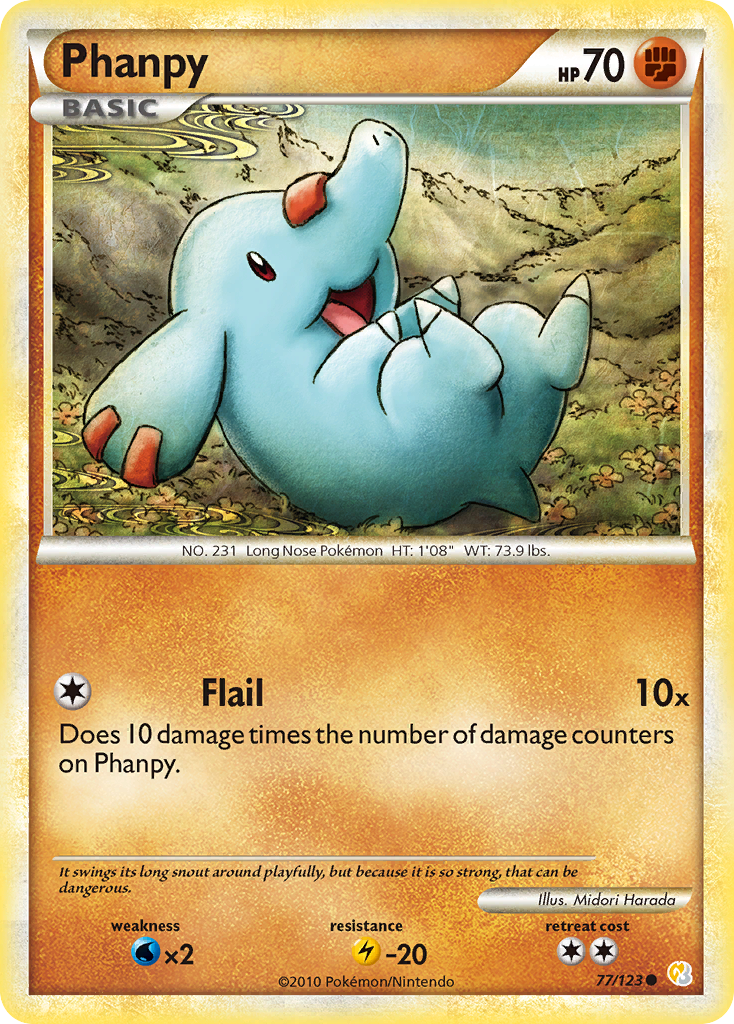 Phanpy (77/123) [HeartGold & SoulSilver: Base Set] | Jomio and Rueliete's Cards and Comics