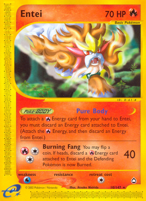 Entei (10/147) [Aquapolis] | Jomio and Rueliete's Cards and Comics