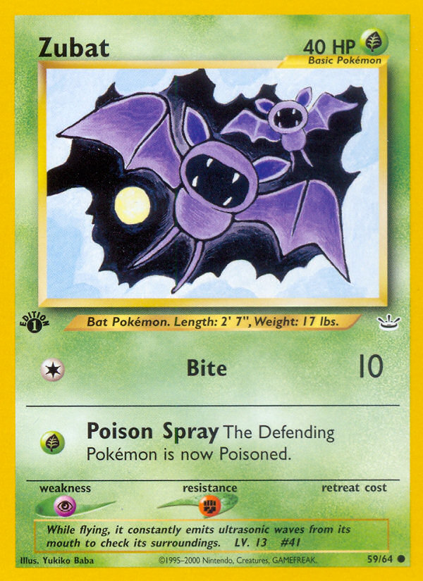 Zubat (59/64) [Neo Revelation 1st Edition] | Jomio and Rueliete's Cards and Comics
