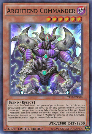 Archfiend Commander [CT11-EN006] Super Rare | Jomio and Rueliete's Cards and Comics