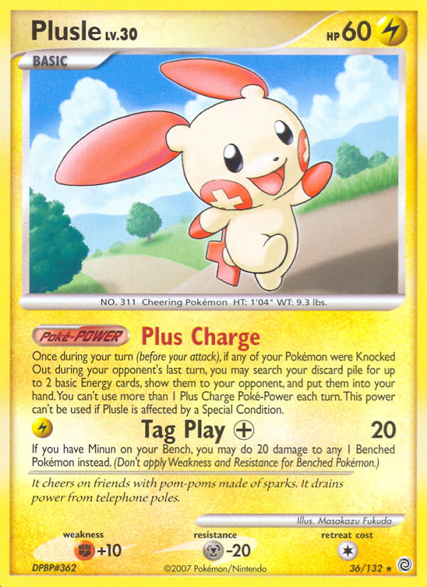 Plusle (36/132) [Diamond & Pearl: Secret Wonders] | Jomio and Rueliete's Cards and Comics