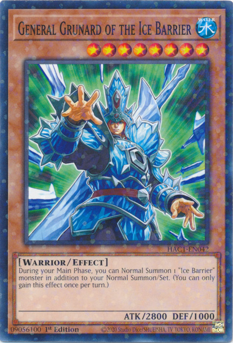 General Grunard of the Ice Barrier (Duel Terminal) [HAC1-EN042] Common | Jomio and Rueliete's Cards and Comics