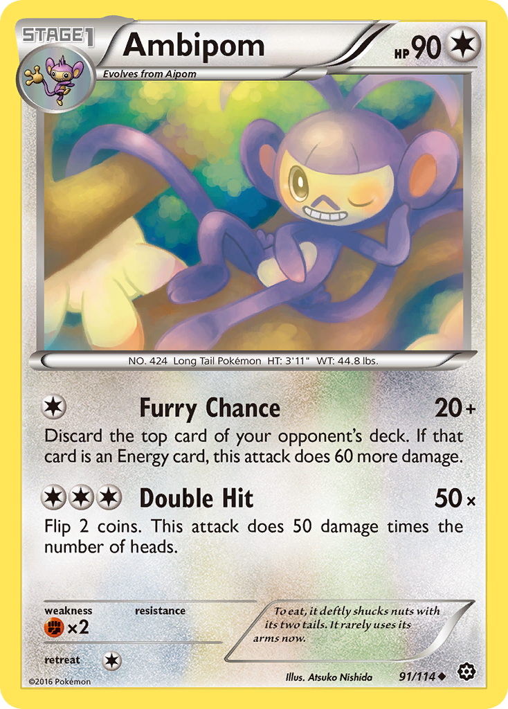 Ambipom (91/114) [XY: Steam Siege] | Jomio and Rueliete's Cards and Comics